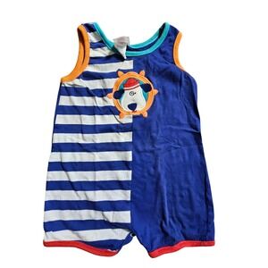 Vintage Buster Brown Dog Striped Romper One-Piece 18M Retro Kidcore Nautical